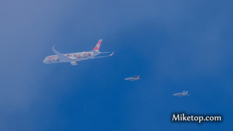 Miketop, Swiss A350, Zuerich, Airbus, History, Swiss Air, Swiss Air Force, A350-900, FA-18 Hornet, F-5 Tiger, Coming Home, Airline, Mike, Pilot, 2025, Zurich (8)